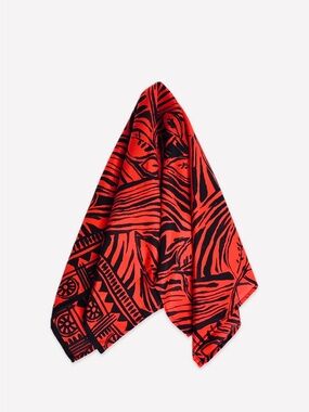 NWT SILKLETTE Impassioned 100% Fine Silk Kerchief Scarf RED/BLACK